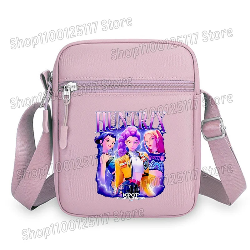 Demon Hunters Kpop Crossbody Bag Women Shoulder Bags Girls Square Bag Mobile Phone Storage Bags Outdoor Anime Printed Handbag