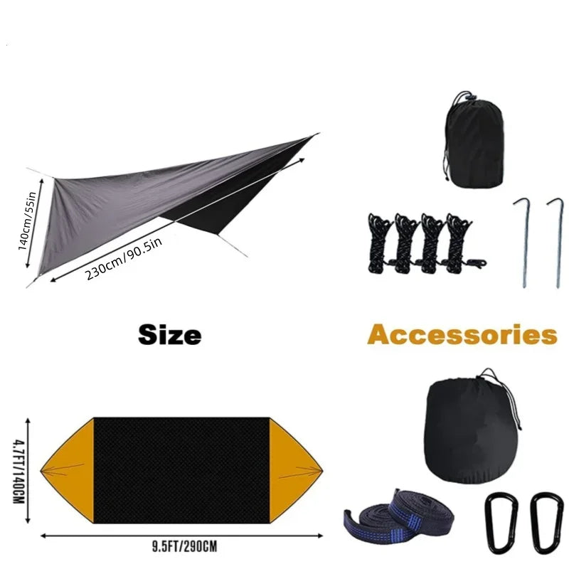 Camping Hammock with Mosquito Net and Rain Fly Tarp,hammock chair swing chair outdoor for Backpacking, Survival,Travel