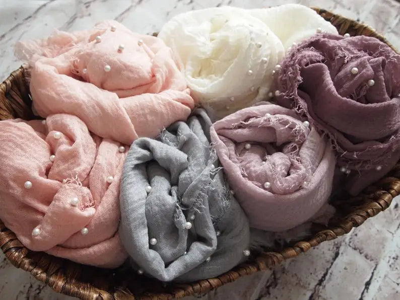 Newborn Photography Prop Baby Wraps with Pearls Soft Stretch Wrap Blanket Little Babe Cloth Accessories Swaddle Photo Accessori