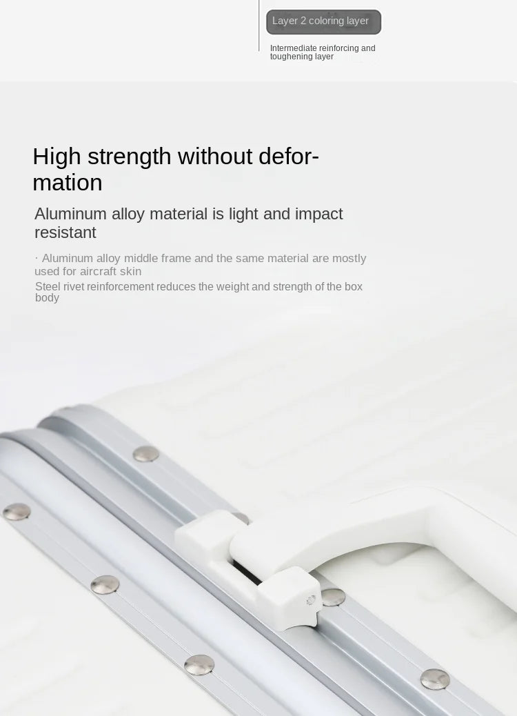 Large Capacity Travel Luggage Aluminum frame Suitcase Trolley Case 24/28/30 inch Travel Suitcase with Cup Holder Boarding Case