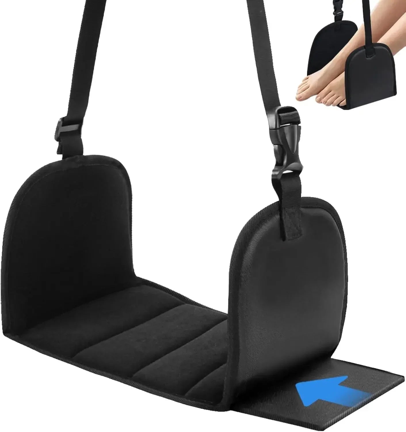 Foot Hammock for Flight, Plane Foot Hammock, Flight Essentials Hammock Support Plates Perfect for Long Travel Foot Leg Rest