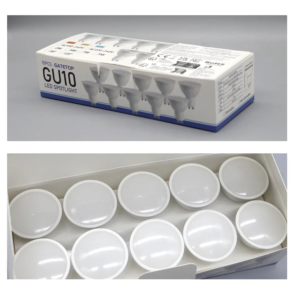 10 Pack Focos Gu10 SpotlightLampara 220V Lled Bulb  Wholesale 9W White Warm 3000k 6000K suitable for Home Commercial Buildings