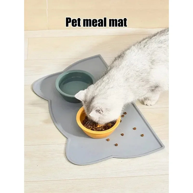 Silicone Pet Feeding Dog Cat Bowl Food Mat Non-Stick Waterproof Pet Food Feeding Pad Puppy Feeder Tray Water Cushion Placemat