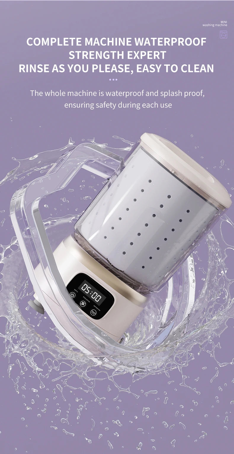 2L Wireless Mini Charging Wash in One Washing Machine Suitable for underwear, socks, pet clothes