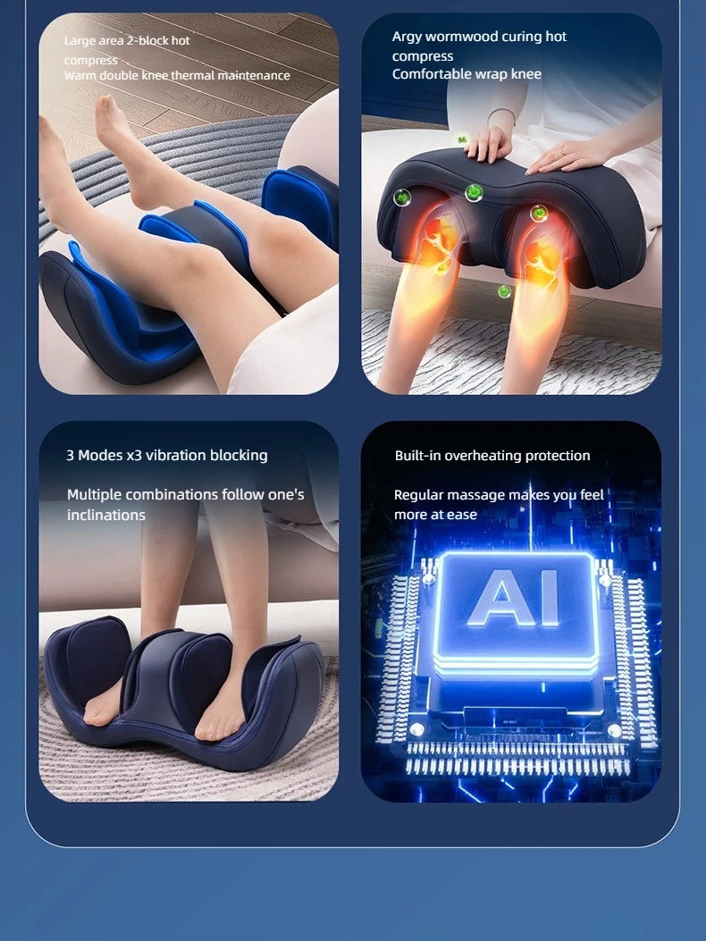 Newly Upgraded Leg And Knee Massager Foot Hot Compress Massage Relaxation Airbag Vibration