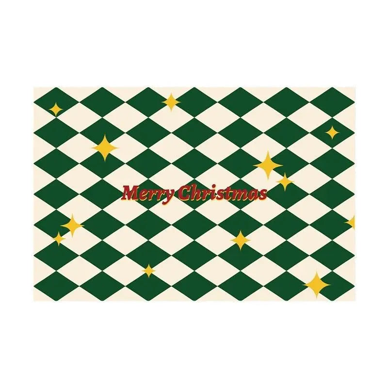 Christmas Festive Style Wire Loop Mat Carpet For Living Room Entrance Door Non-Slip Home Decoration