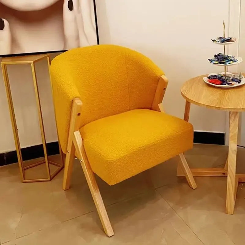 Hot Furniture Nordic, Solid Wood, Stool, Balcony, Sofa Chair, Single Leisure Chair, Hotel, Living Room, Lazy, Bedroom, Makeu