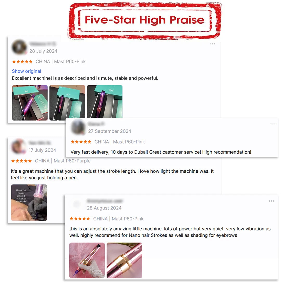 Mast P60 Permanent Makeup Machines 5 Strokes Wireless Tattoo Machine Eyebrow Lip PMU Pen Pro Artist Tattoo Supplies