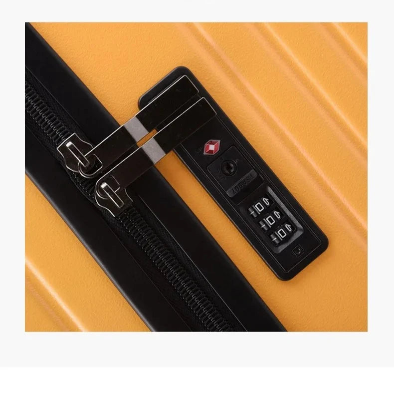 Rectangular Travel Carrier PC Large Size Lightweight Carry-on Suitcase with Five Wheels Luggage Case Travel Bag Spring Cushioned