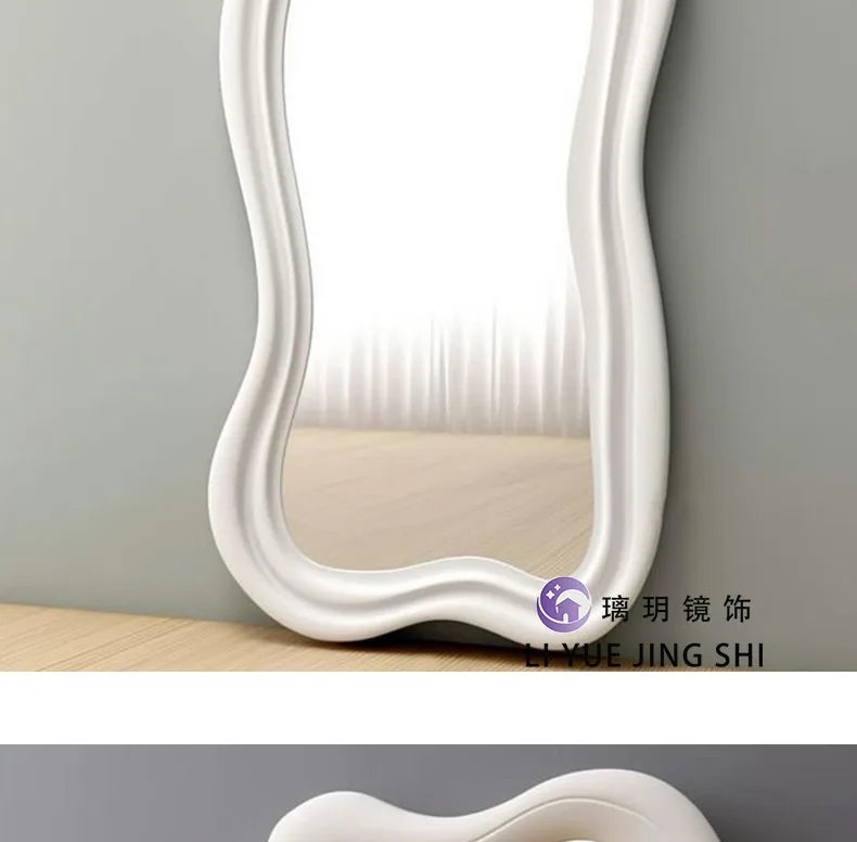 Modern Ornament Mirror Aesthetic Irregular Women Kawaii Design Mirror Standing Dorm Espejos Decorativos Home Accessories