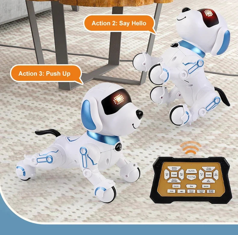 RC Robot Dog Electronic Stunt Pet Interactive Touch Programmable Smart Walking Dancing Kids Birthday Gift for Kids Boys Girls