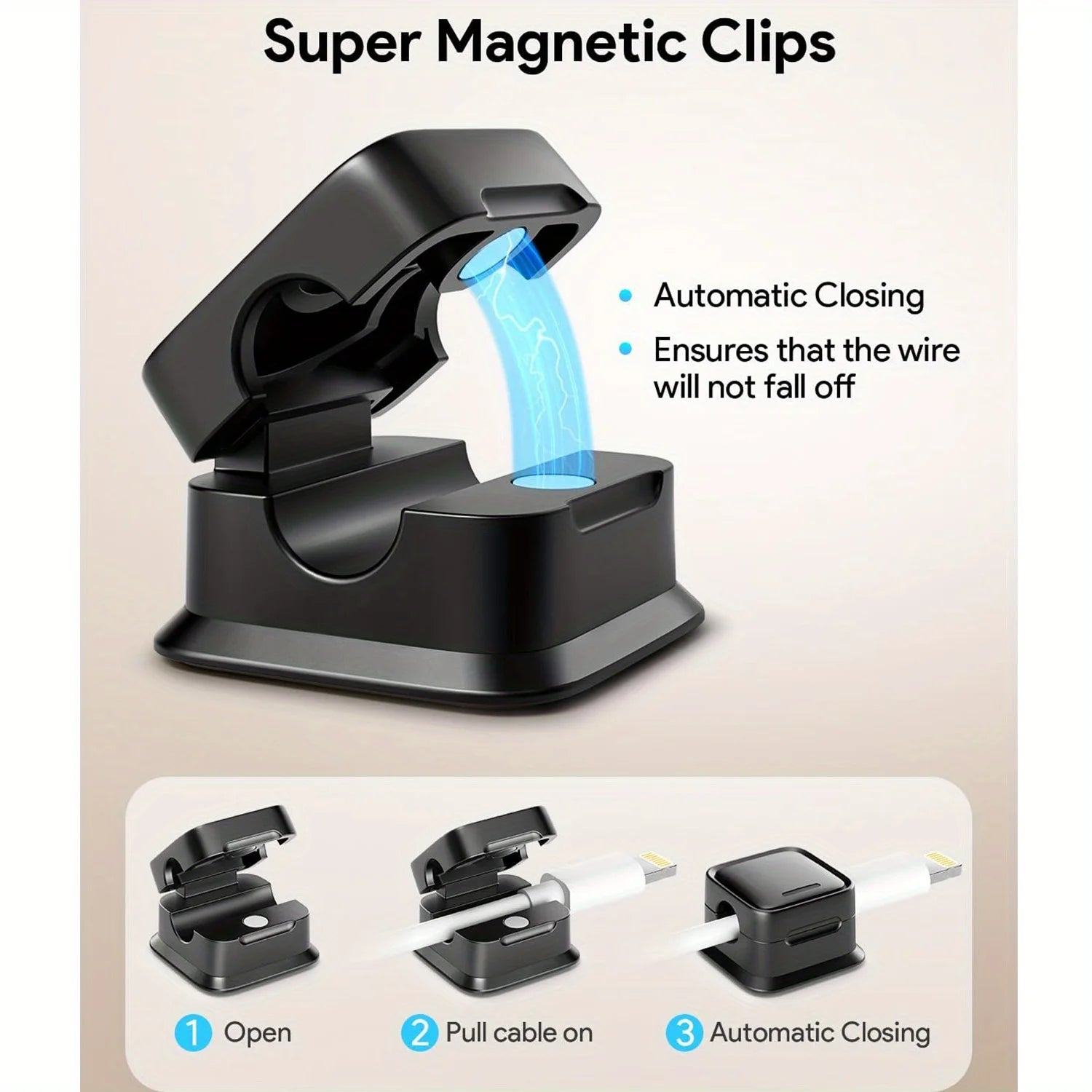 6/12/18pcs Cord Organizer Holder Magnetic Desktop Cable Clip Management Hidden Phone Charging Cord Holder For Kitchen Appliances