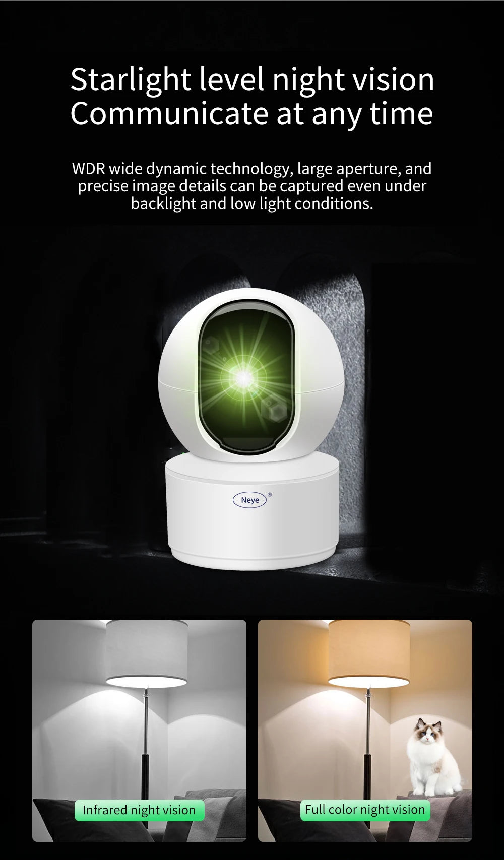 Neye S5 8MP 4K WiFi Security Camera Home Indoor Baby Monitor 360 ° Panoramic Camera CCTV Smart Home Security