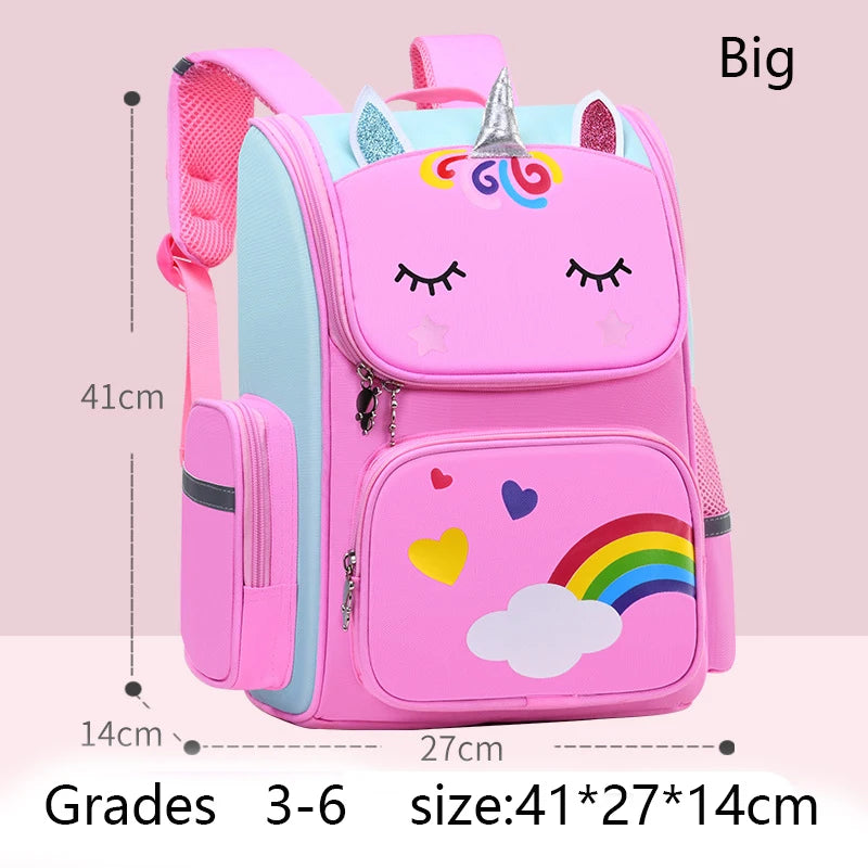 Children Girl Backpack With Large Capacity Waterproof Unicorn Print Teen School Bag for 2-16 Year Olds Cute Kawaii Kid Backpack