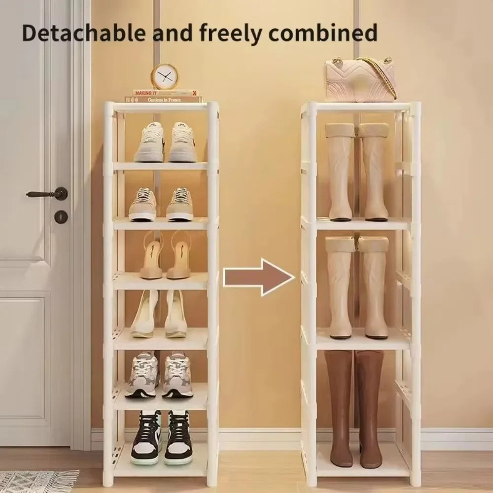 Multilayer Storage Cabinet for Doorway Shoe Shelf for Home Dustproof Shoe Organizer for Entryway Rental Apartment Easy Assembly