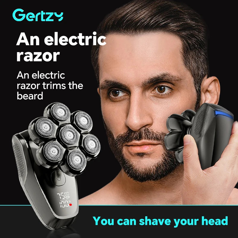 USB charging electric men's shaver standalone, hair clipper, seven blade head can be used as a bald head machine