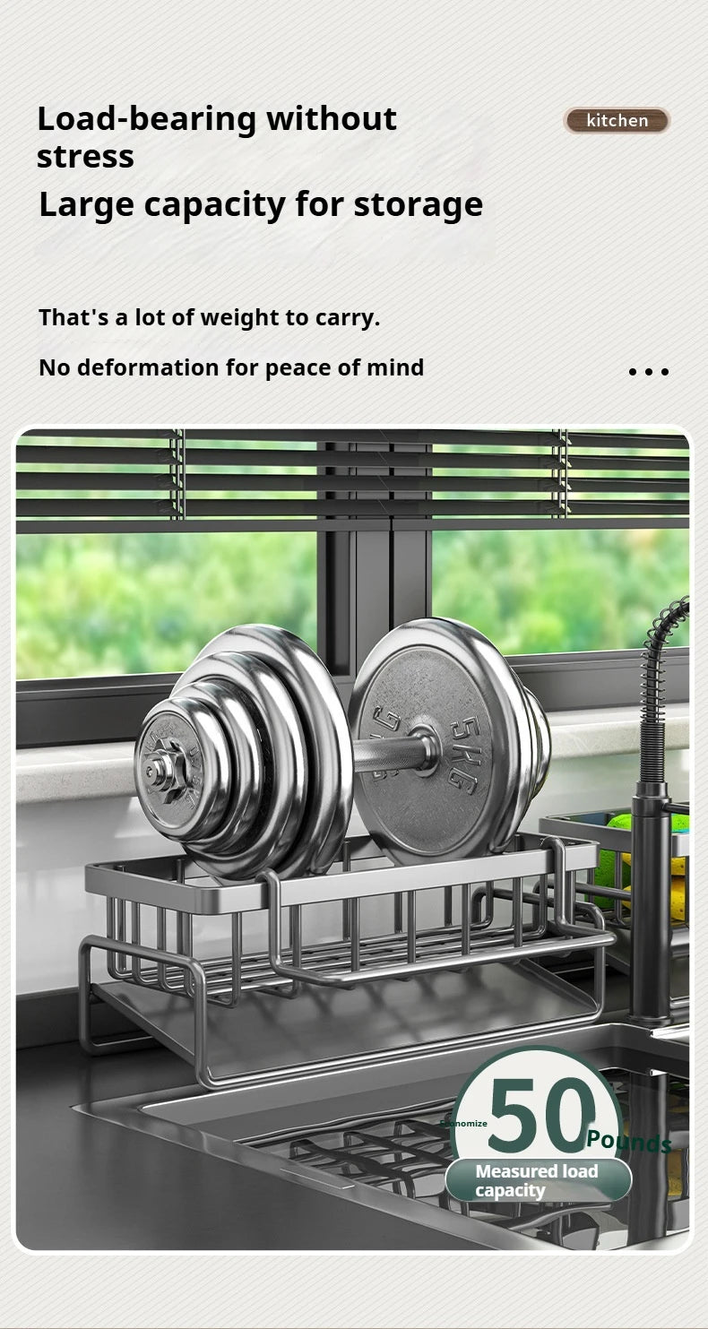 Carbon steel Kitchen Shelf Rag Storage Drainage Shelf Storage Rack Home Spice Sink Drainage dish drying rack Kitchen Accessories