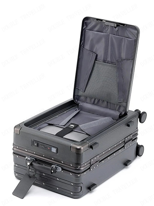 Aluminum Frame Luggage Password Carry on Luggage with Wheels Quiet Universal Wheel Fashion Travel Box Pull Rod Box