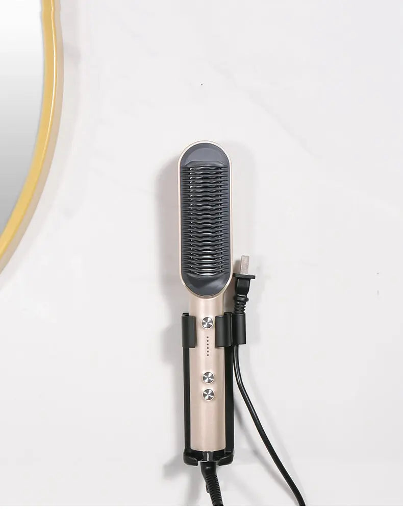 Bathroom Hair Tool Holder Space Aluminum Straightener Holder Rack No Punching Hair Curler Holder Build In Cable Management Slot