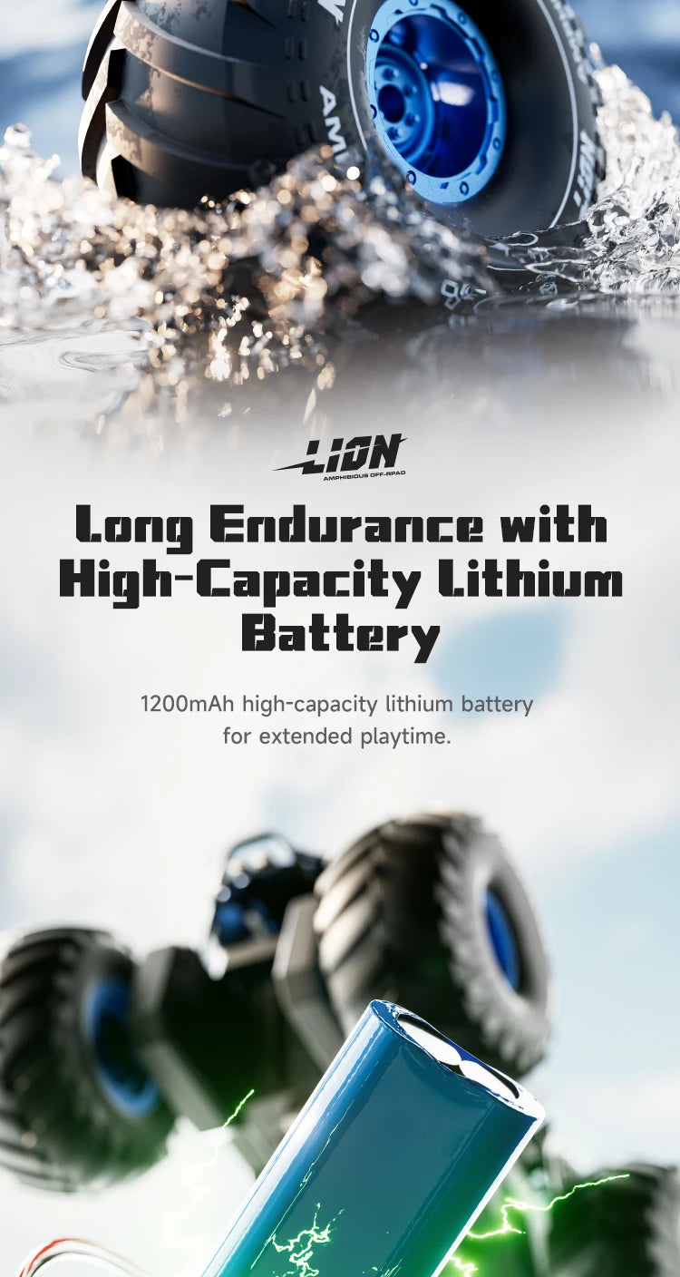 4DRC New Y10 Remote Control Car 2.4G Rc Boat Waterproof Amphibious Stunt Car 4WD All Terrain Truck Toys for Kids Birthday Gifts