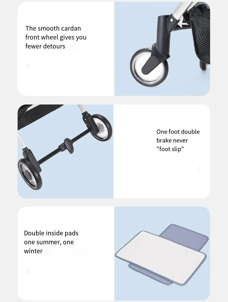 2024 Pet Stroller Transparent Pet Cart Dog Walking Cart Small Medium Sized Dog Pulled Stroller Lightweight Foldable Detachable