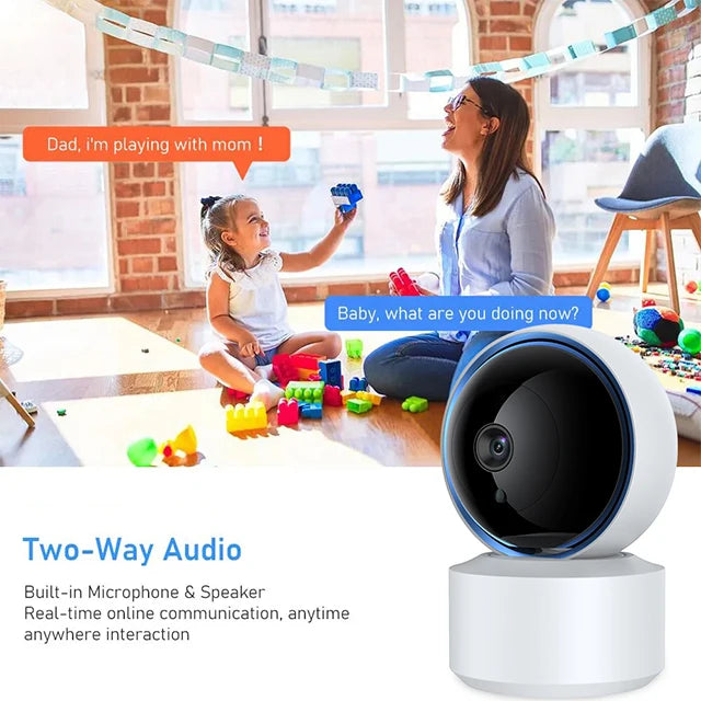 Tuya Smart 360° PTZ Security Camera with AI Motion Tracking- Baby/Pet/House Monitor,2-Way Talk,Ultra - Clear IR Night Vision