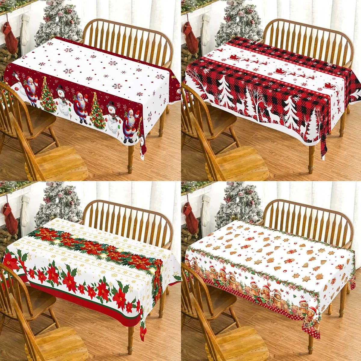 1/3pcs Christmas Tablecloth Christmas Decorations for Home 2025 Xmas Table Cover Navidad Gifts New Year 2026 Dining Table Deco