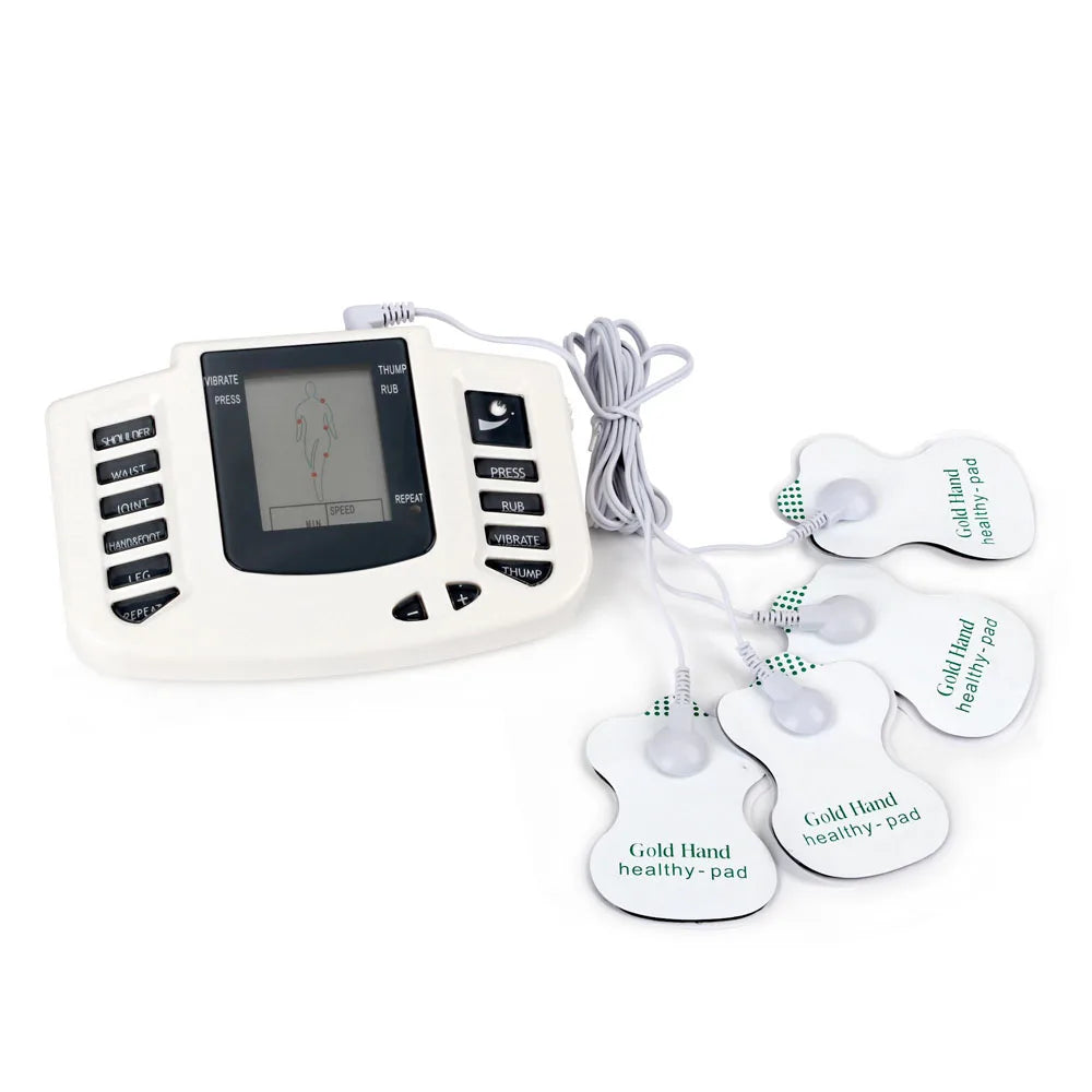 JR309 EMS Tens Massage Unit +16 Pads Russian Electrical Pulse Acupuncture Full Body Relax Muscle Massager Stimulator