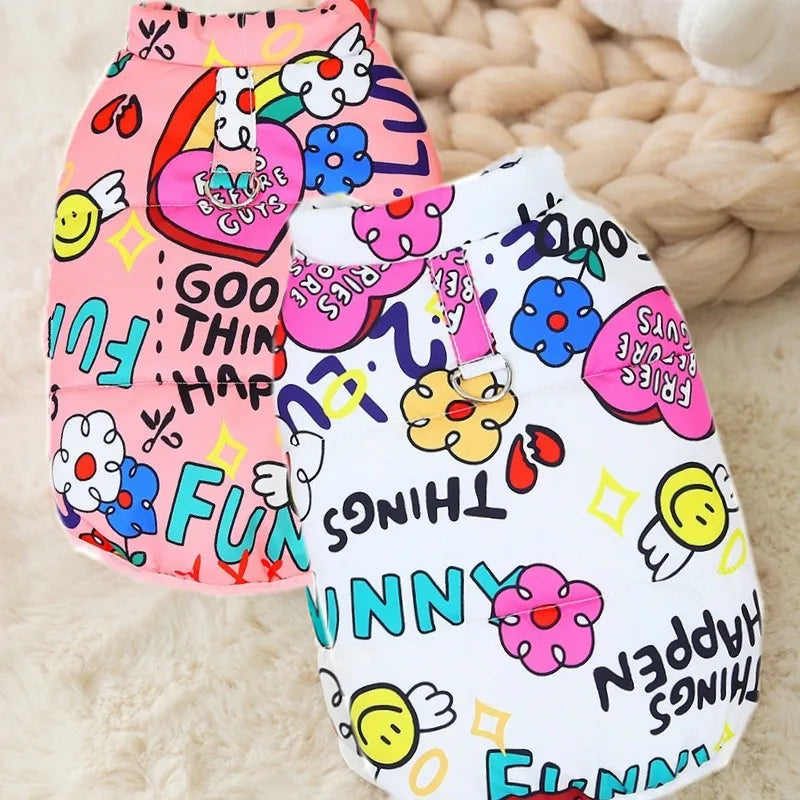 Winter Dog Jacket Waterproof Pet Coat 2025 Dog Clothes Luxury Print Parkas Pet Outdoor Warm Vest Chihuahua Yorkshire Dog Apparel