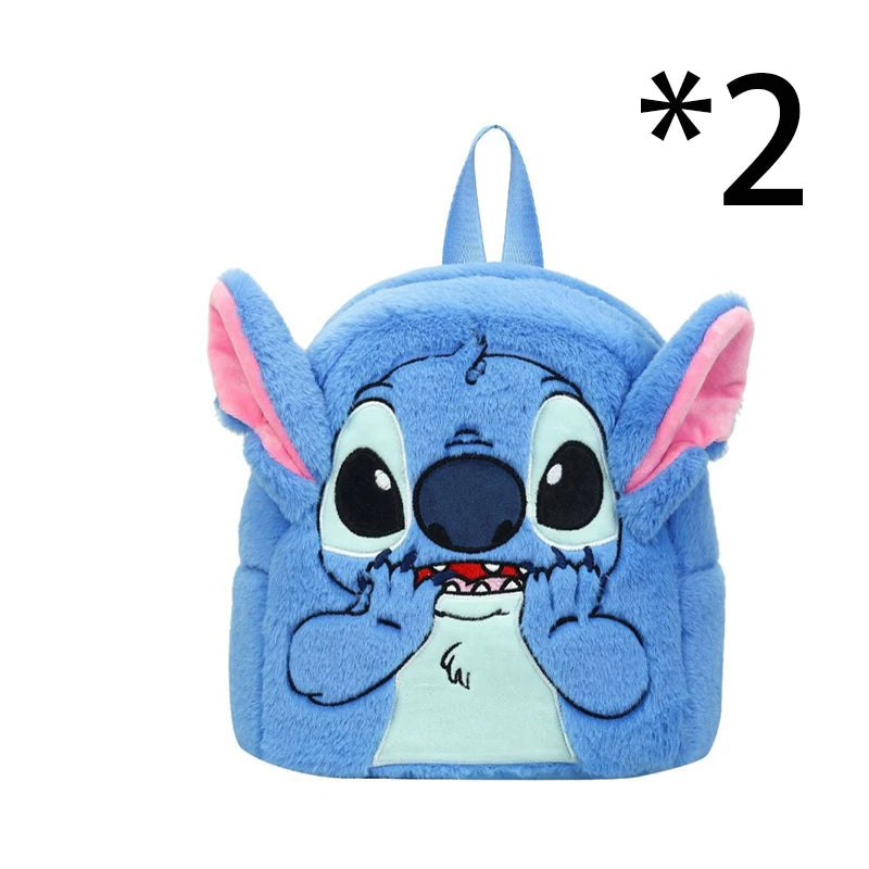 2025 New Disney Children's Backpack Cute Plush Stitch Cartoon Backpack For Kids Gifts Unisex