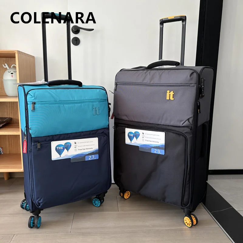 COLENARA Suitcase on Wheels 20"24"28 Inch Expandable Large Capacity Trolley Case Oxford Cloth Boarding Box Women's Men's Luggage
