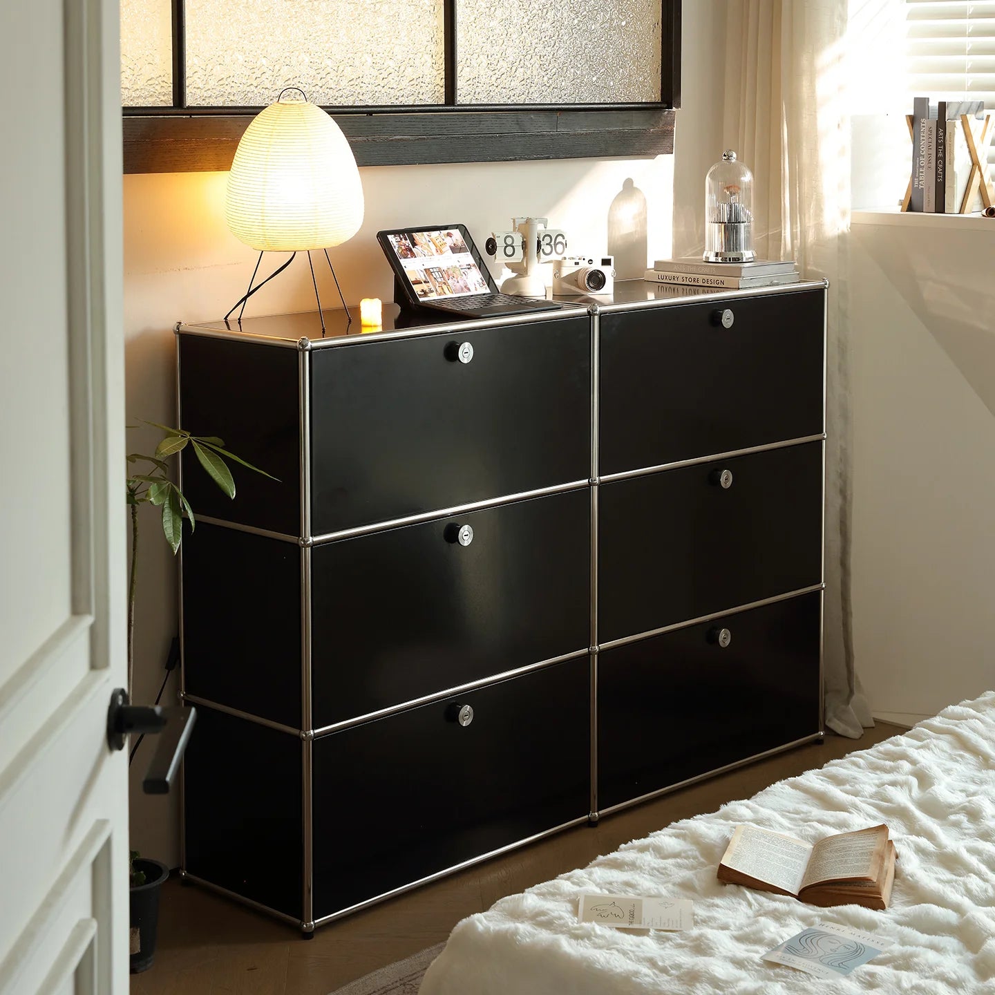 Cabinet for living room Storage locker drawer type storage Bedroom chest of drawers Organizer furniture Dual cabinet combination