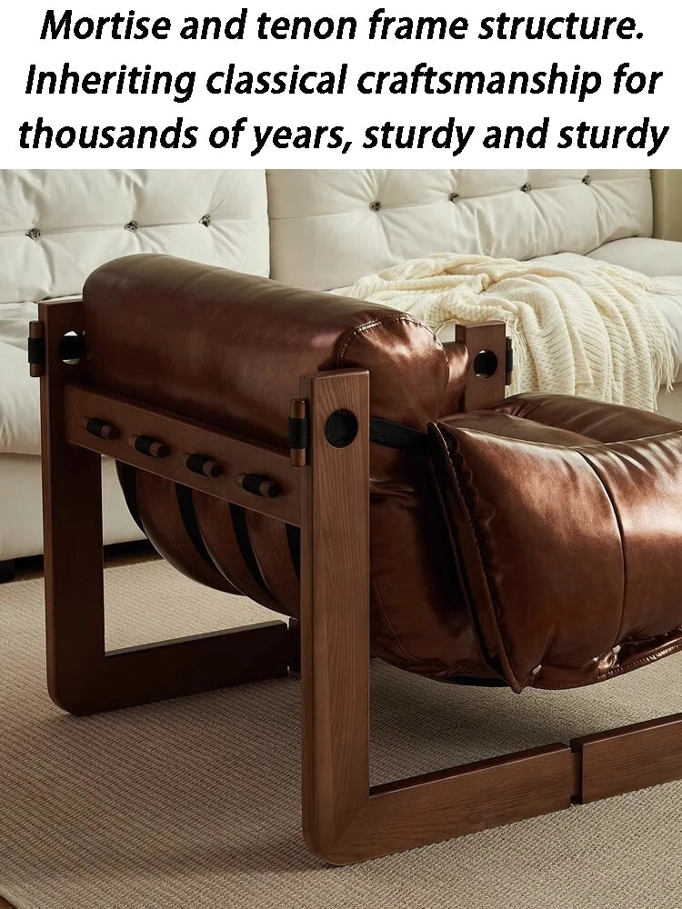 Leather Sofa Chair Luxury Living Room Armchair Single Person Lazy Lounge Chairs Modern Household Leisure Relaxation Chairs