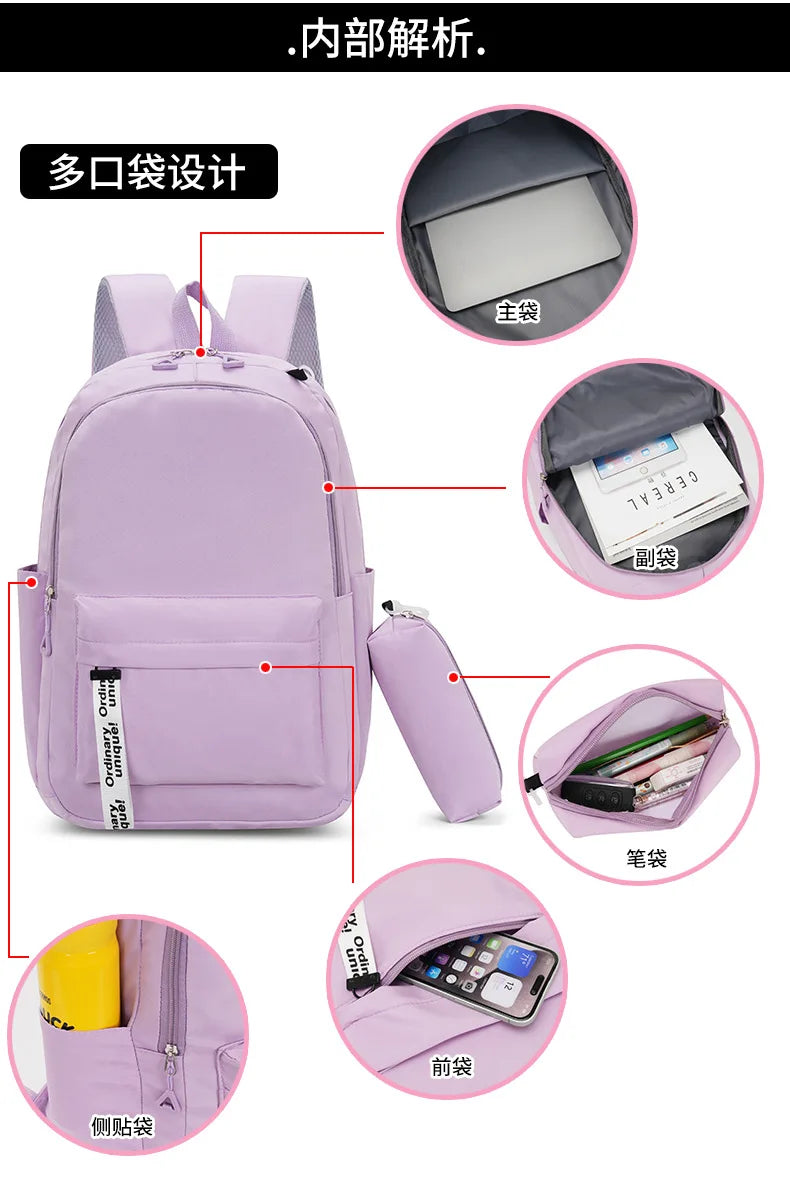 Cute Capibara Kids Backpack with Pencil Case Capybara Kawaii Girls School Bag Stationery Pouch Children Letter A-Z Rucksack Gift