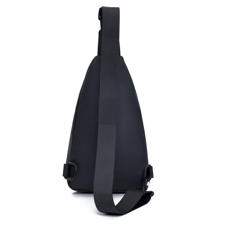 Leisure Leather-Look Fabric Men's Crossbody Bag Lightweight Outdoor Durable Men's Chest Bag Large Capacity Men's Shoulder Bag