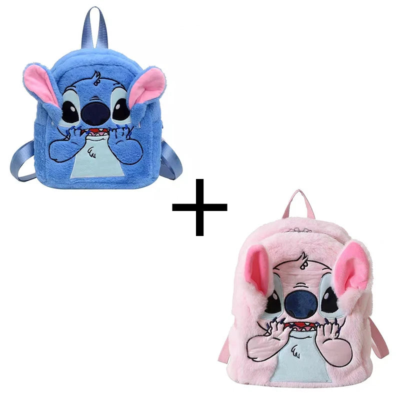 2025 New Disney Children's Backpack Cute Plush Stitch Cartoon Backpack For Kids Gifts Unisex