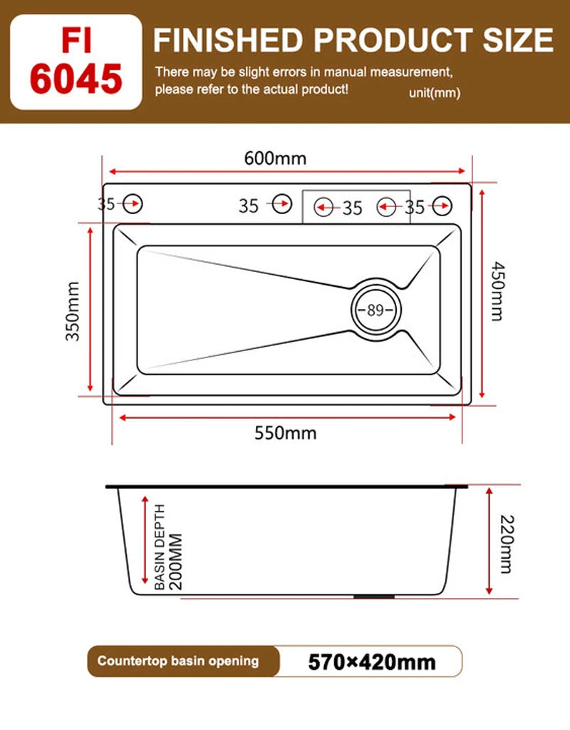 Stainless Steel Waterfall Kitchen Sink New Embossed Extra Large Single Slot Modern Digital Display Dishwashing Basin
