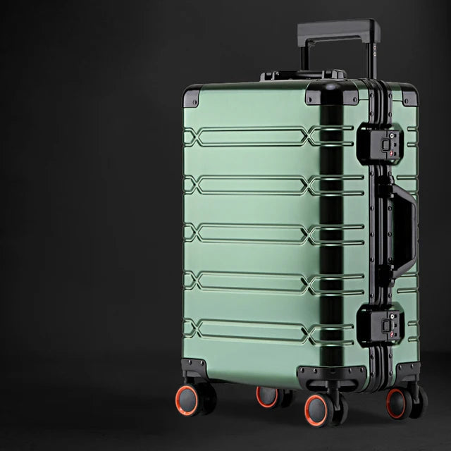 High Quality Senior Travel Luggage 100% Aluminum-magnesium Alloy Material  20/24/26/28 Size Spinner Brand Travel Suitcase