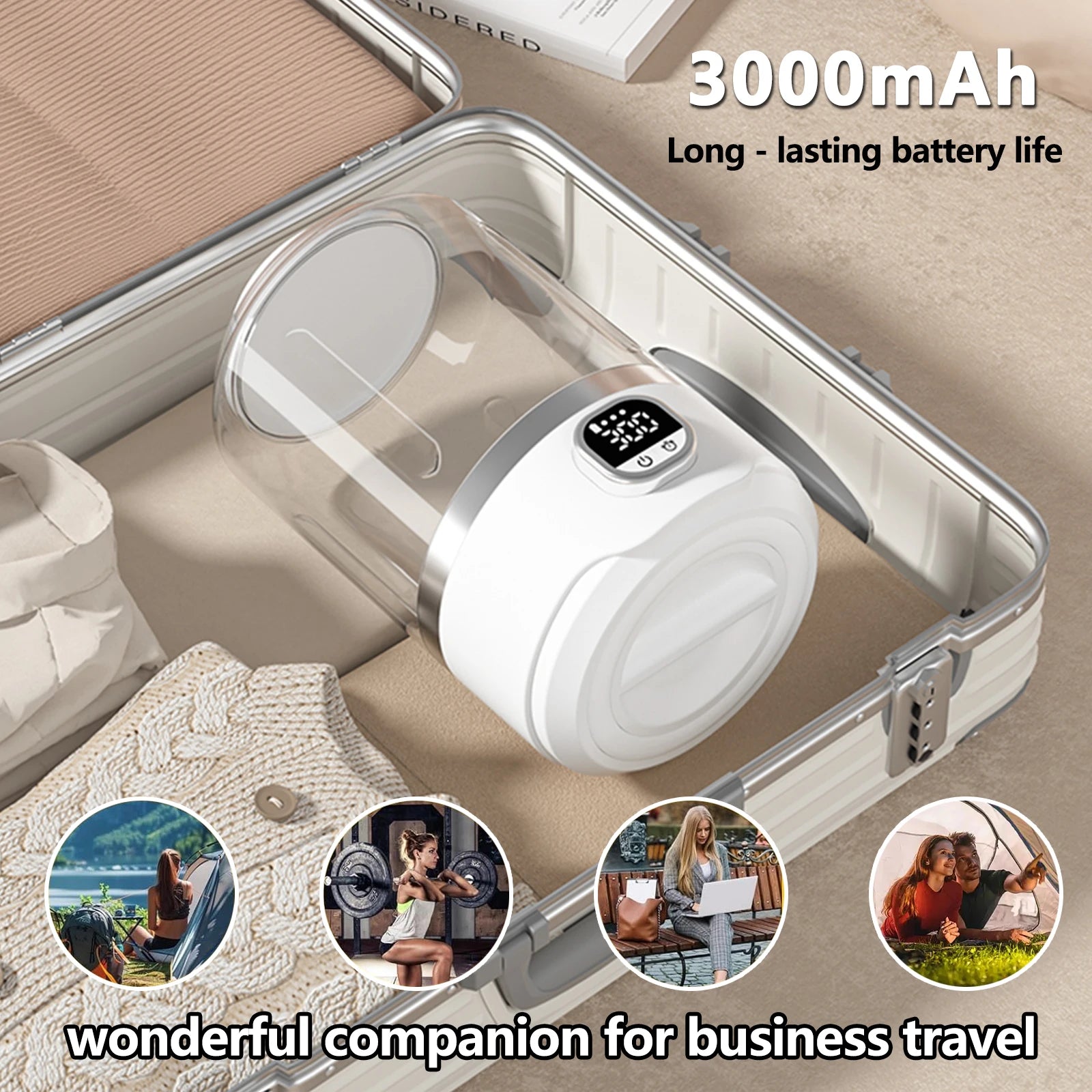 3000mAh Battery Fully Automatic Mini Portable Washing Machine which can wash underwear socks suitable for business tripsoutdoor