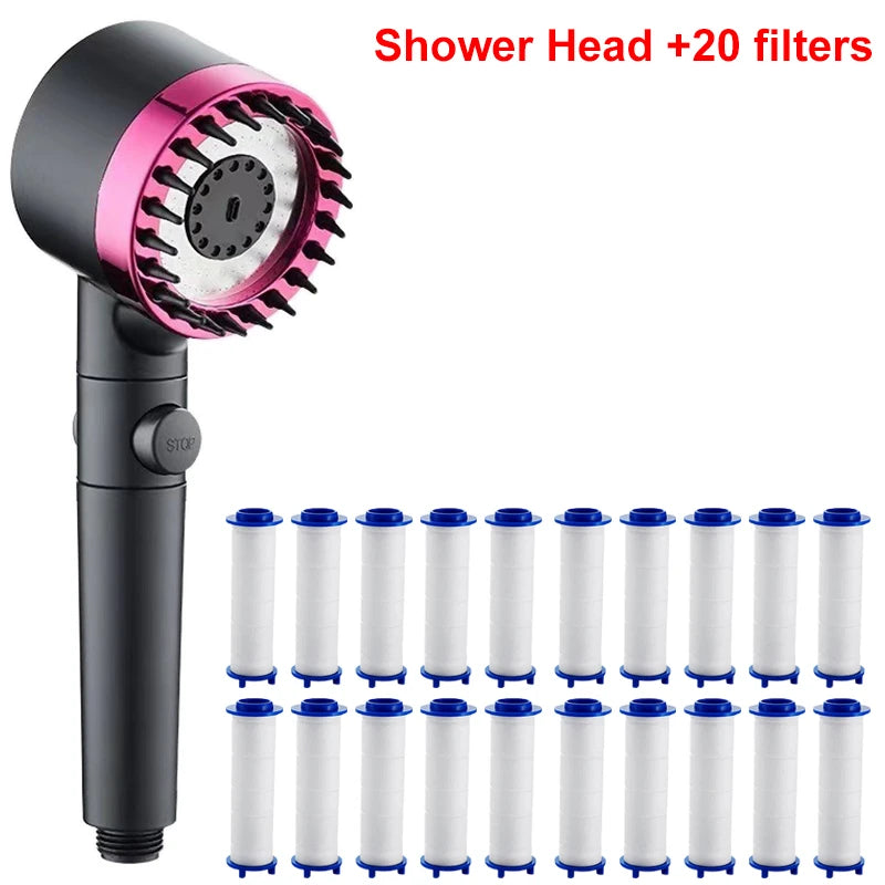 4 Modes Showerhead High Pressure Shower Head With Water Filtration Massage Shower Head Rainfall Shower Bathroom Accessories