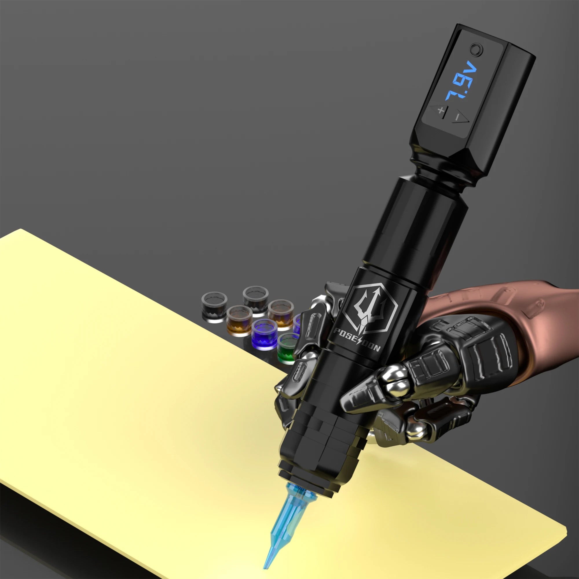 POSEIDON Tattoo Gun Kit Tattoo Supplies Makeup Complete Tattoo Pen Kit Professional Tattoo Kit Wireless Power Tattoo Machine Kit