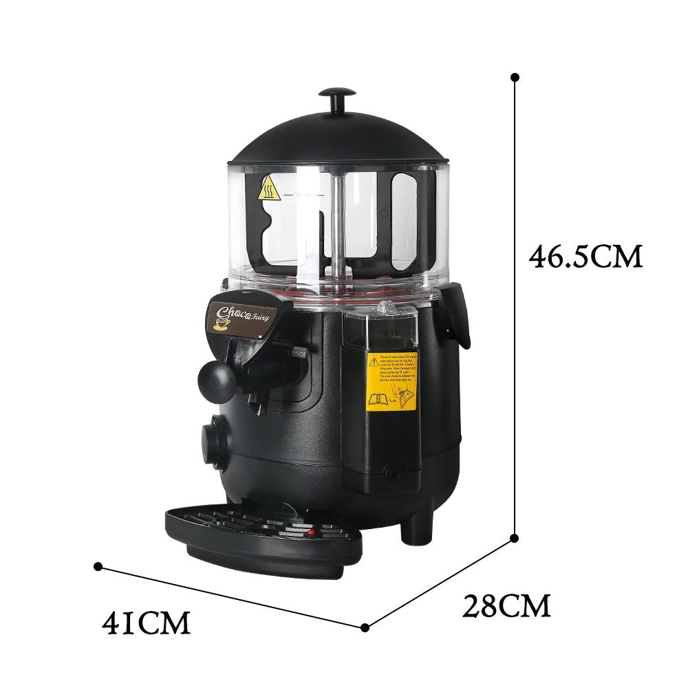 GZKITCHEN Black Chocofairy Hot Chocolate Dispenser Water Bath System 5L Hot Beverage Coffee Milktea Dispenser