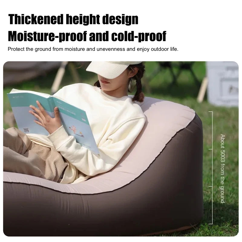 One Click Automatic Inflatable Chair, Outdoor Portable Camping Inflatable Sofa  USB Charging  Family Travel Lazy Air Cushion Bed