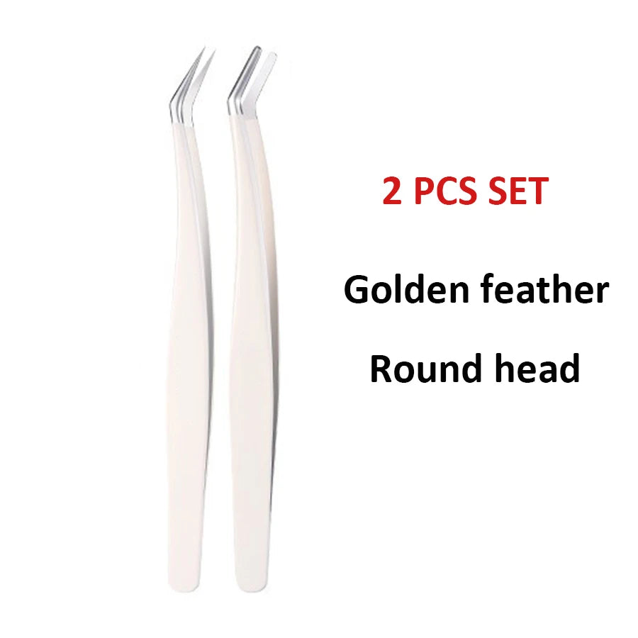 Multifunctional Tweezers Stainless Steel Eyelash Tweezers Grafting False Eyelash Patches False Eyelash Aids Portable Tweezers Be