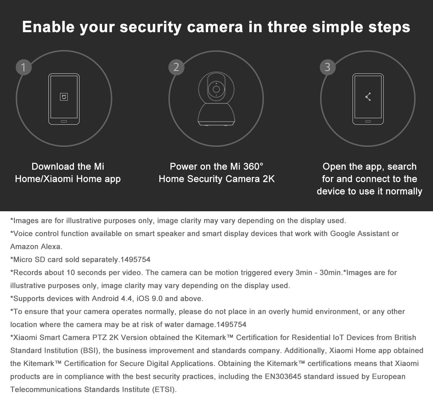 New Xiaomi Mi Smart Home Security Camera PTZ 2K 1296P HD Night Vision Baby Monitor Ultra-clear IP Panoramic AI Human Smart Home