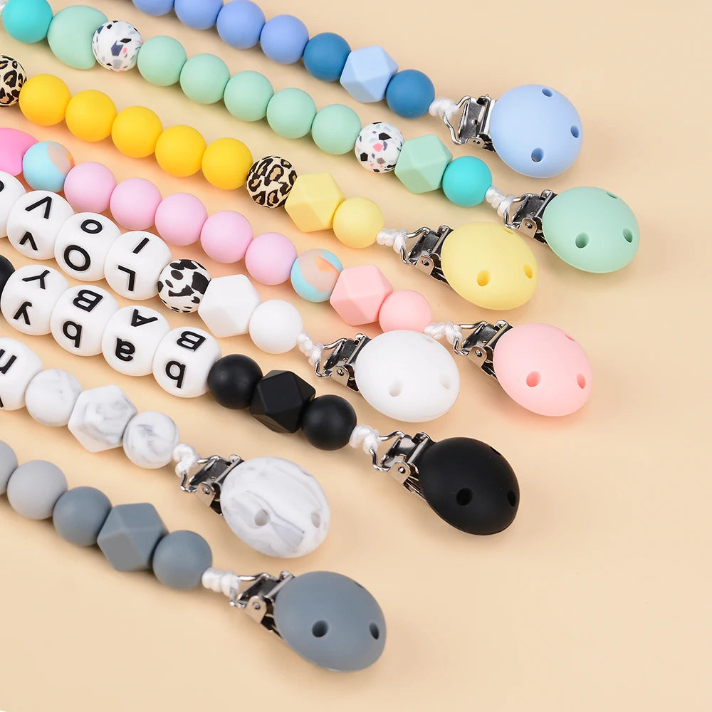 Lofca Silicone Clip 5 PCS Baby Pacifiers for DIY Pacifier Chain Nursing Teething Baby Gifts Food Grade Free BPA Baby