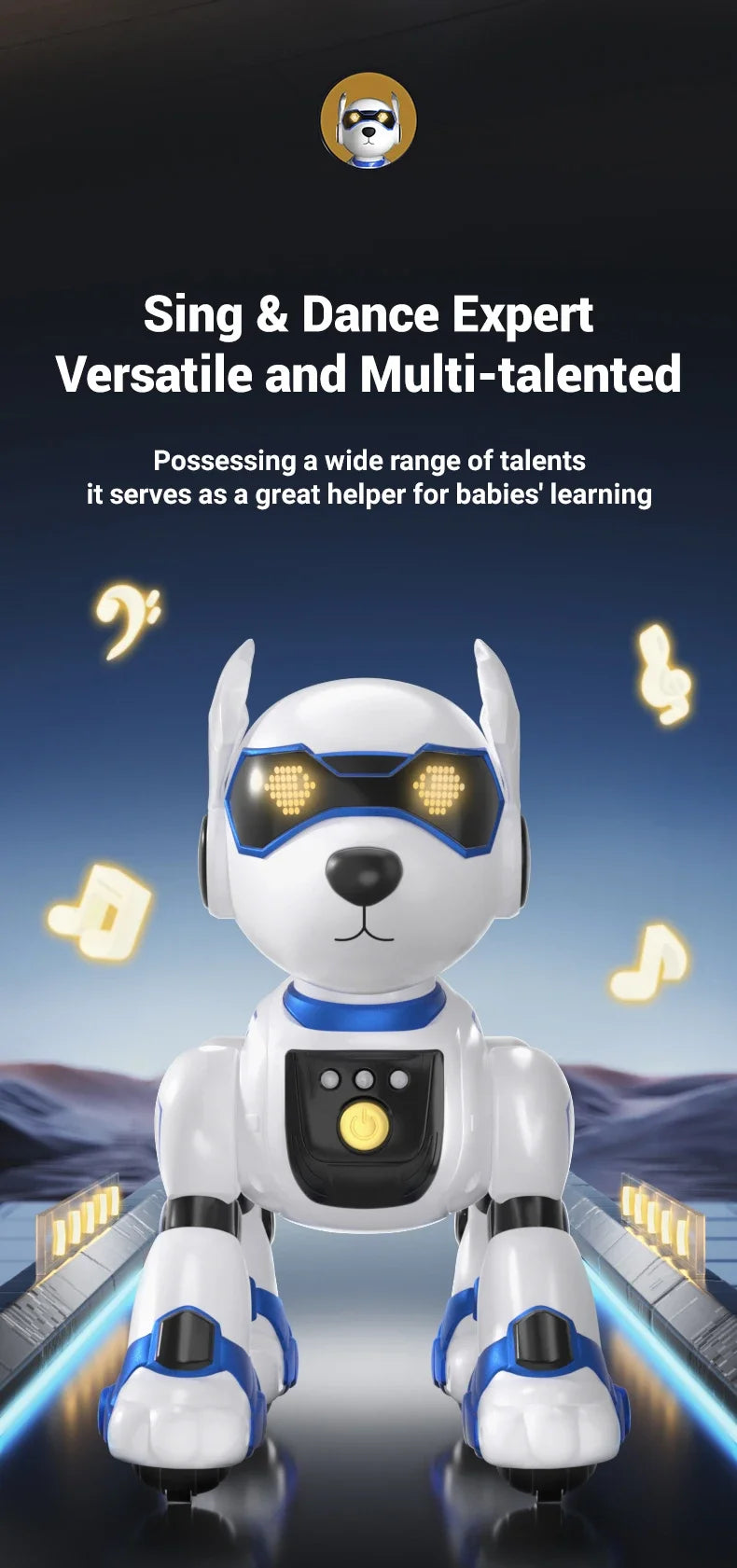 JJRC New Product R27 Smart Voice Robot Dog - Kids' Electronic Pet, Early Education Interactive Toy Robot Halloween Gift