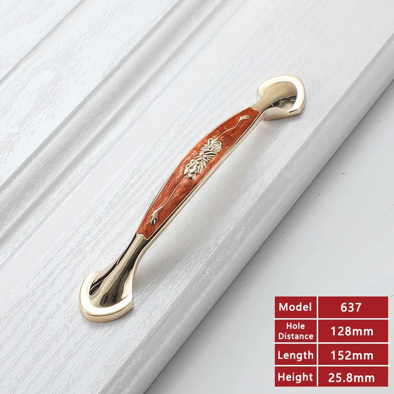 YM Red Amber Cabinet Handles Drawer Knobs for Kitchen Dressers Closets Wardrobe - Furniture Storage Door Pulls