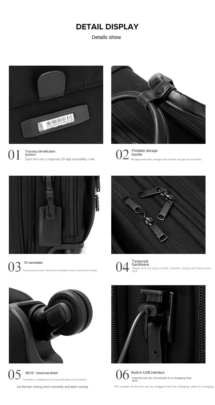 18 inch Travel Suitcases Rolling Luggage Business Boarding Laptop Bag Oxford Cloth Trolley Case With wheels Carry on luggage