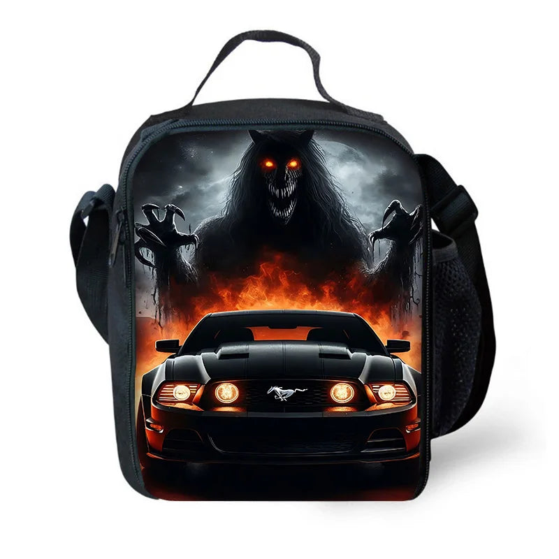 Child School Backpack with Fashion M-Mustangs car logo Lunch Bags ,Pencil Bags ,School Bags for Boys Girls Best Gift